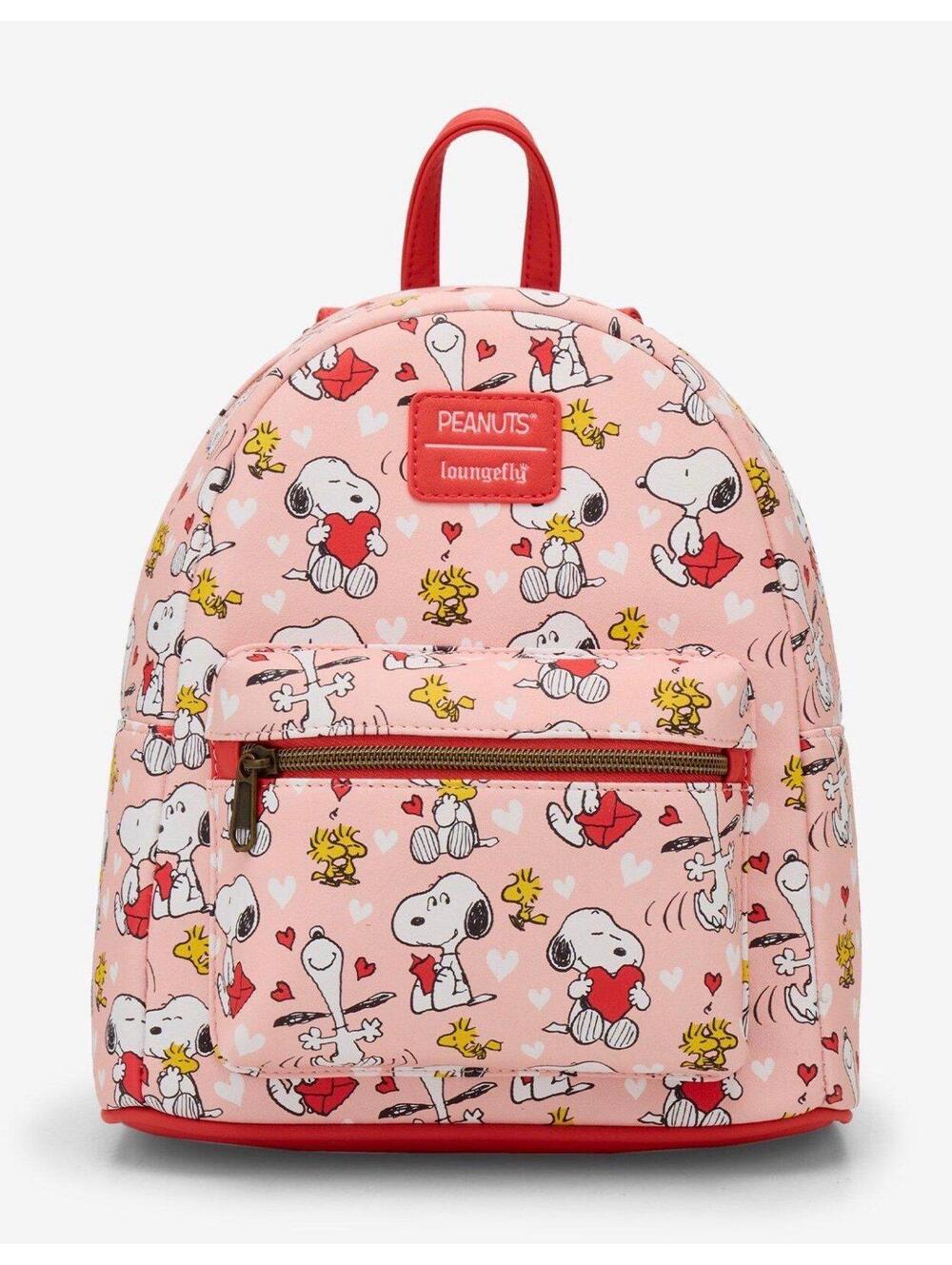 Loungefly Peanuts Snoopy & Woodstock Valentine's Day Mini Backpack NWT - Picture 2 of 5